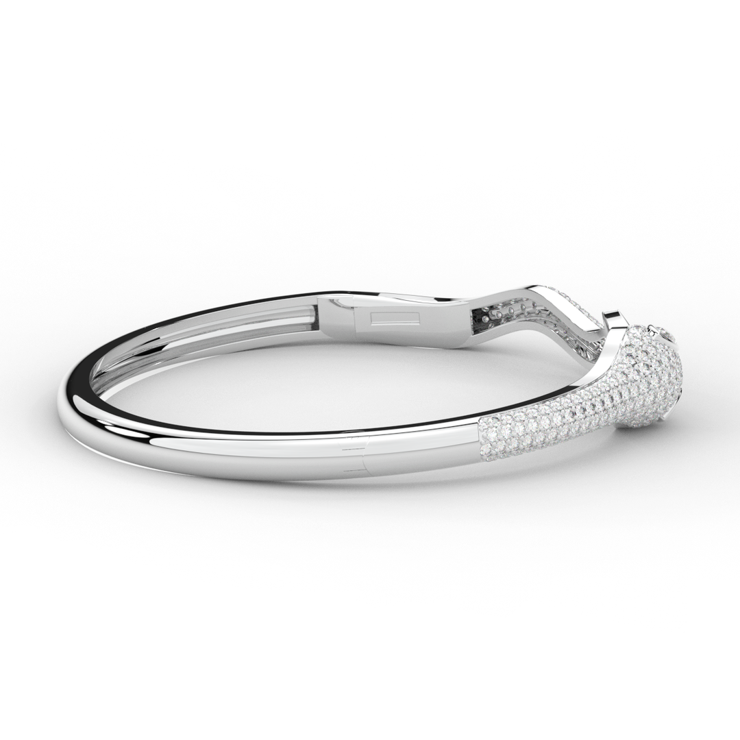 2.00CT.TW ROUND AND PEAR LAB DIAMOND SNAKE BANGLE - Nazarelle