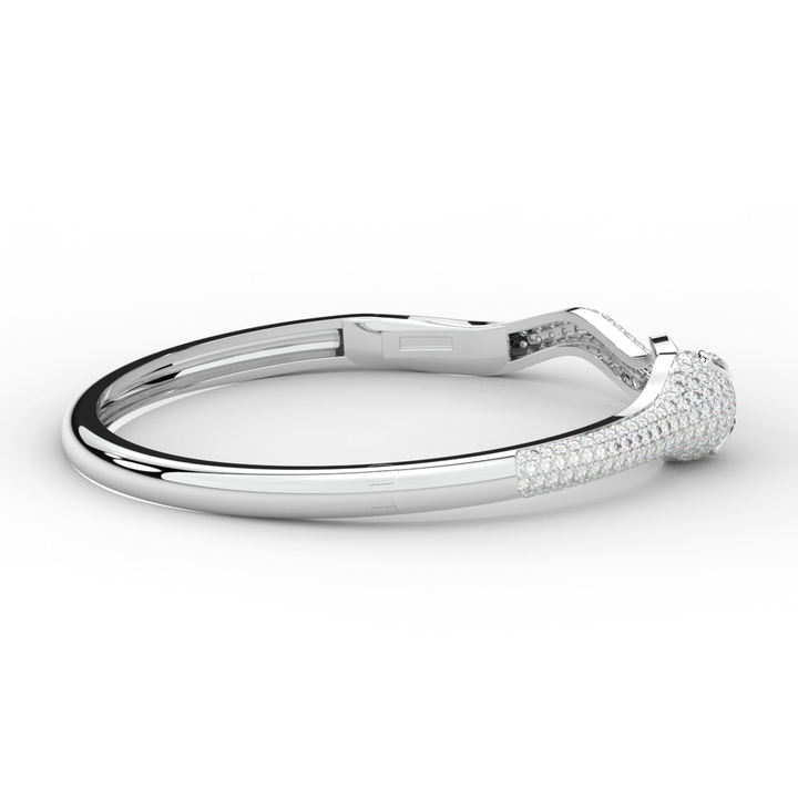 2.00CT.TW ROUND AND PEAR LAB DIAMOND SNAKE BANGLE - Nazarelle