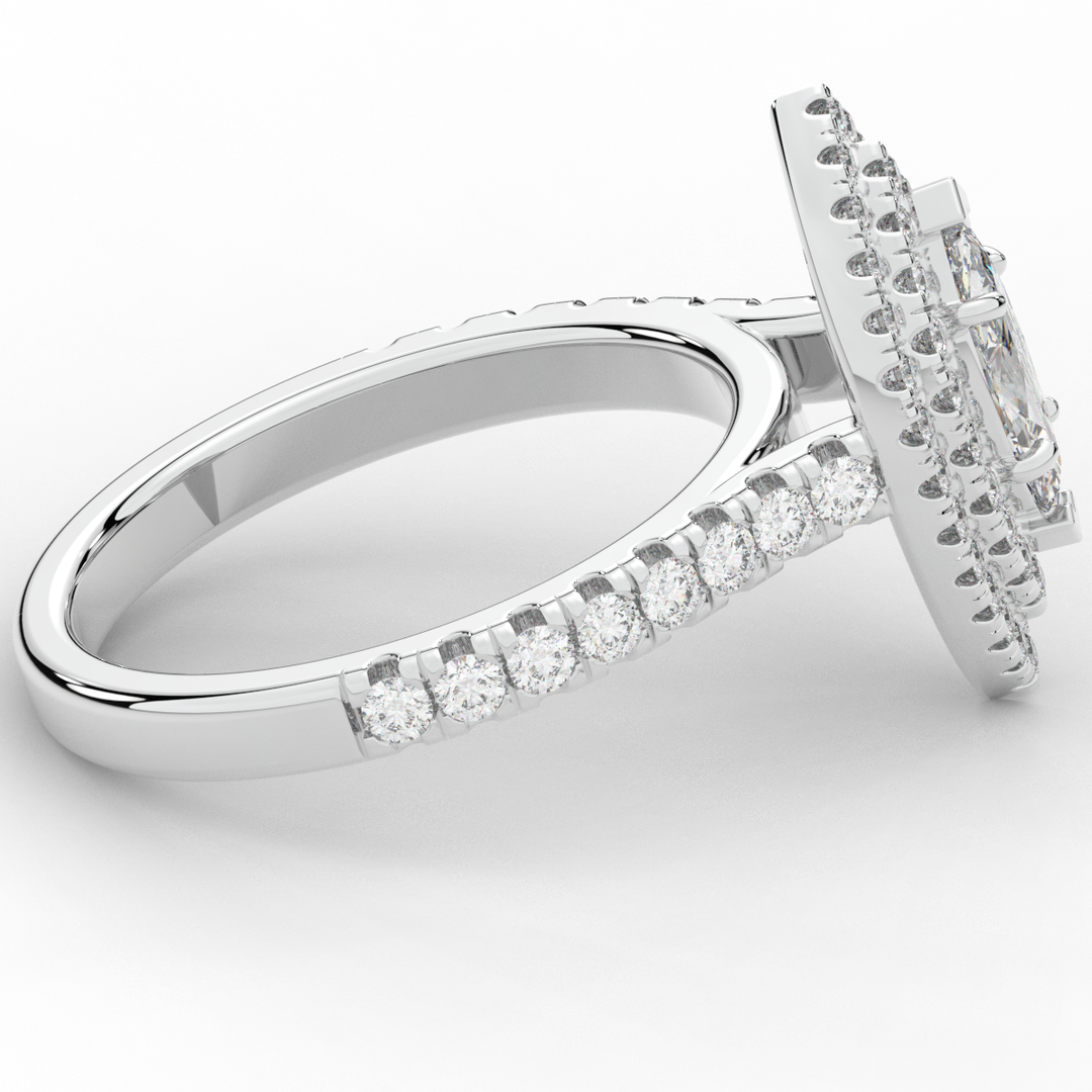 1.00CT.TW MARQUISE LAB DIAMOND HALO ENGAGEMENT RING - Nazarelle