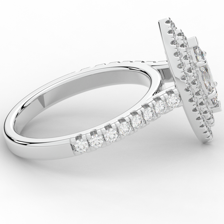 1.00CT.TW MARQUISE LAB DIAMOND HALO ENGAGEMENT RING - Nazarelle