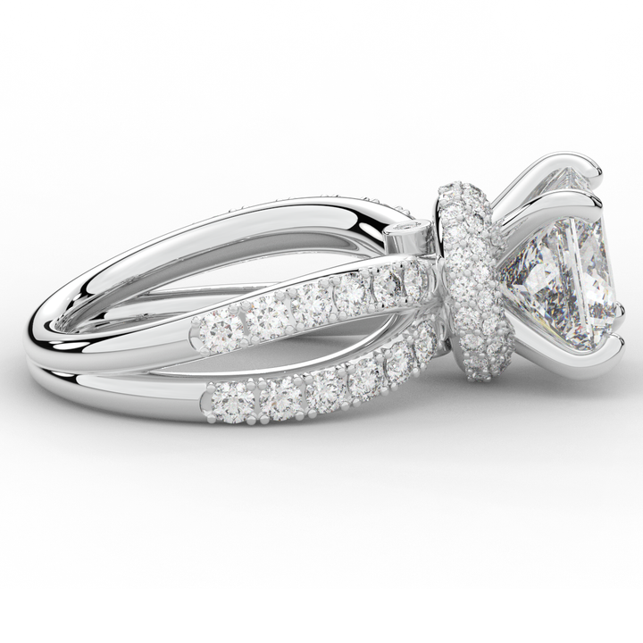5.25CT.TW PRINCESS LAB DIAMOND ENGAGEMENT RING - Nazarelle