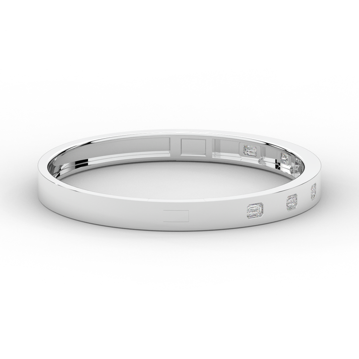 1.25CT.TW ROUND LAB DIAMOND BEZEL SET BANGLE - Nazarelle