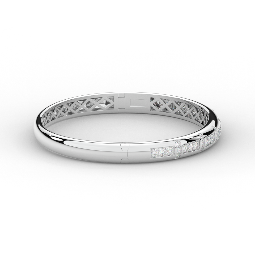 1.25CT.TW ROUND LAB DIAMOND BANGLE - Nazarelle