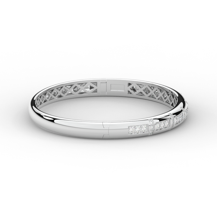 1.25CT.TW ROUND LAB DIAMOND BANGLE - Nazarelle
