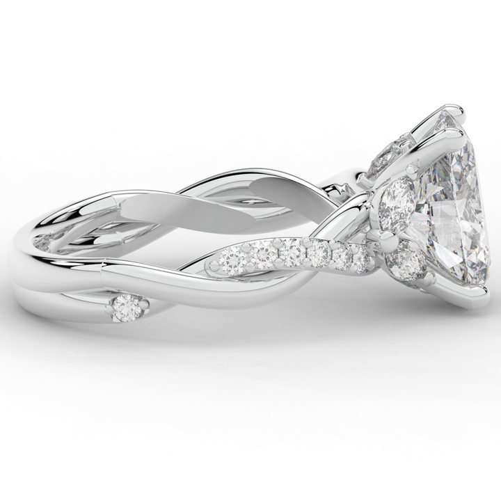 2.40CT.TW OVAL LAB DIAMOND TWIST ENGAGEMENT RING - Nazarelle