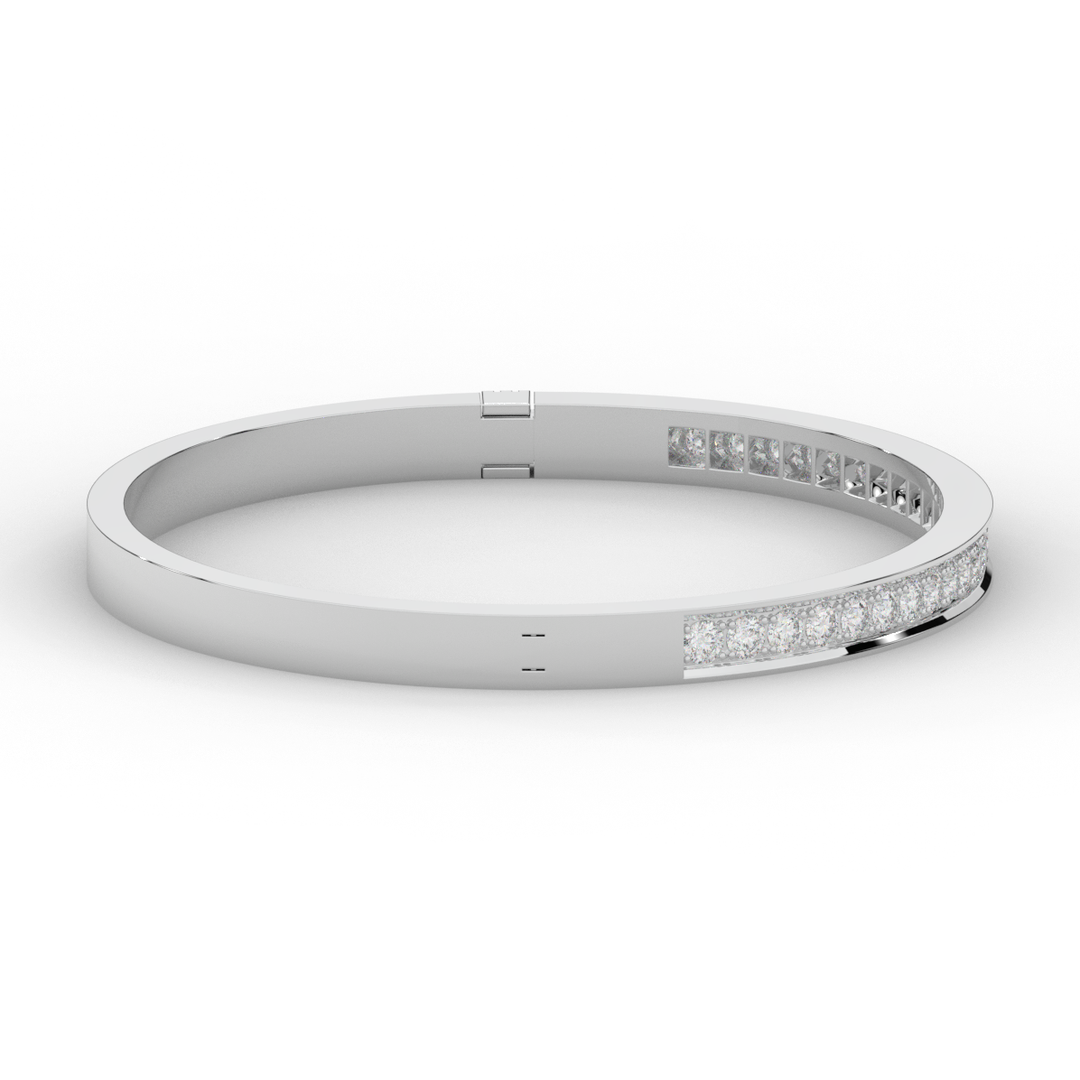 1.25CT.TW ROUND LAB DIAMOND BANGLE - Nazarelle