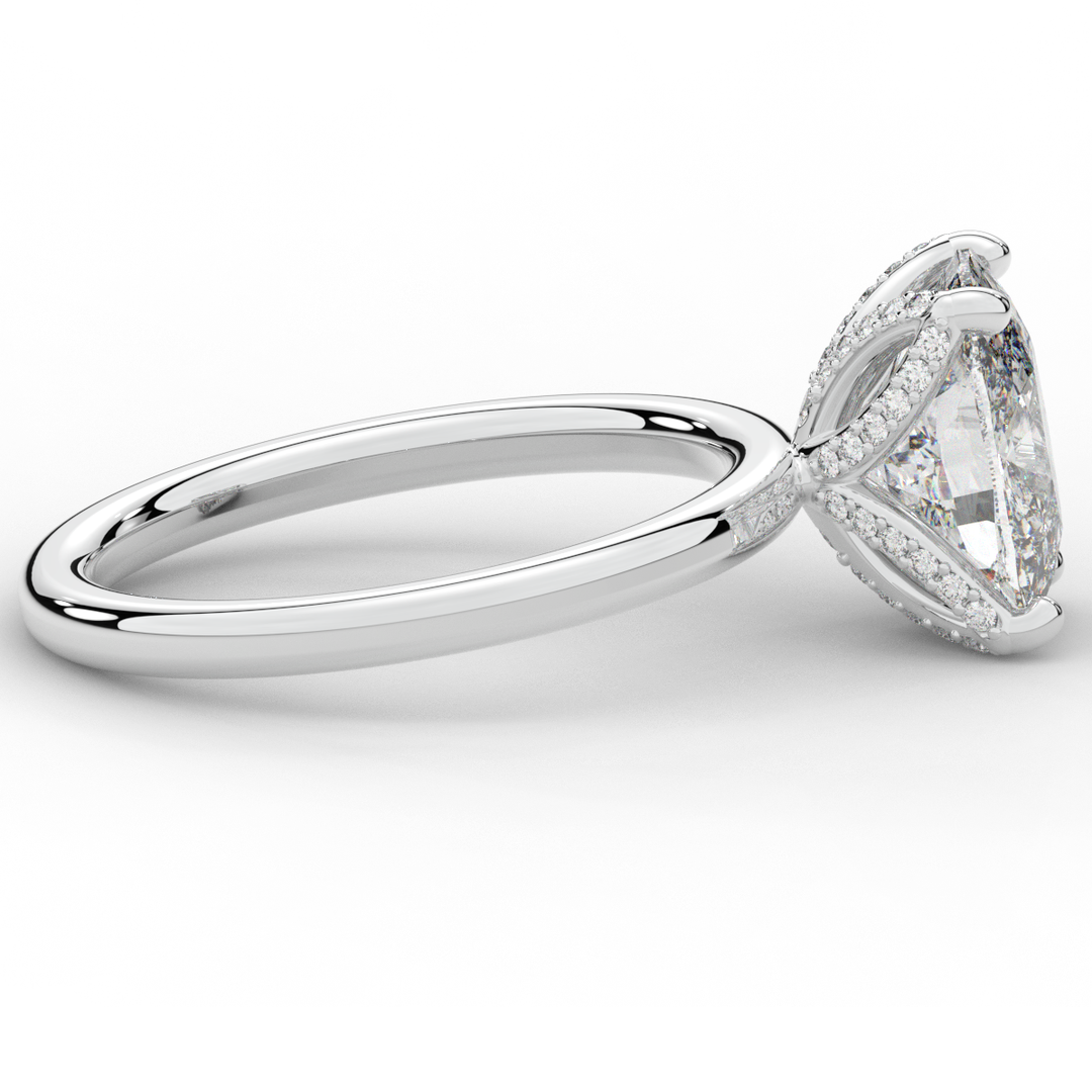 3.10CT.TW CUSHION LAB DIAMOND ENGAGEMENT RING - Nazarelle