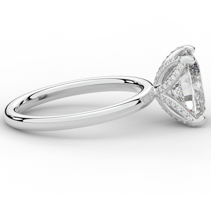 3.10CT.TW CUSHION LAB DIAMOND ENGAGEMENT RING - Nazarelle
