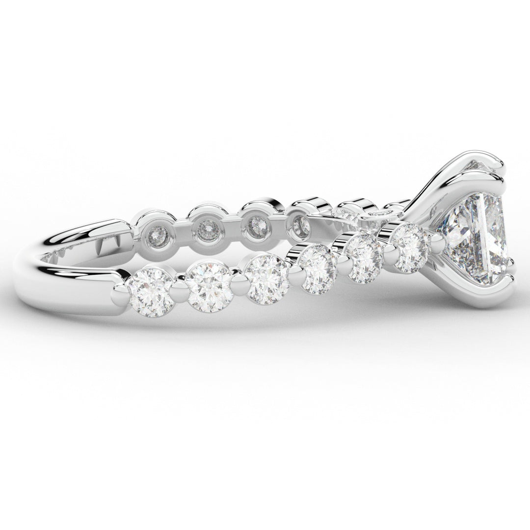 3.90CT.TW PRINCESS LAB DIAMOND ENGAGEMENT RING - Nazarelle