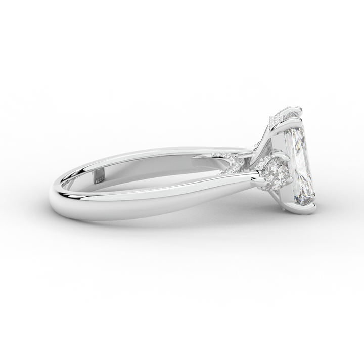 2.40CT.TW RADIANT LAB DIAMOND 3 STONE ENGAGEMENT RING - Nazarelle