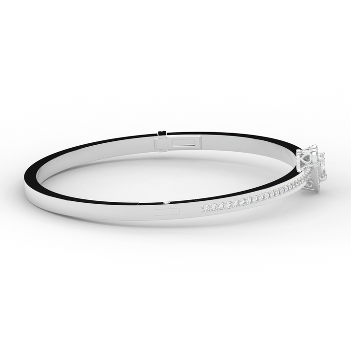 1.65CT.TW HEART AND ROUND LAB DIAMOND  BANGLE - Nazarelle