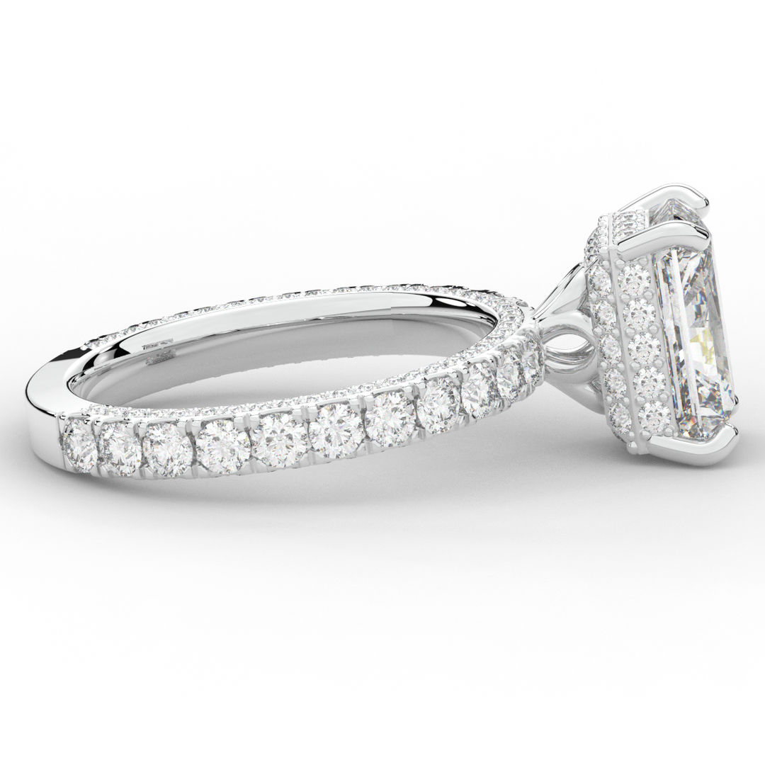3.00CT.TW RADIANT LAB DIAMOND ENGAGEMENT RING - Nazarelle