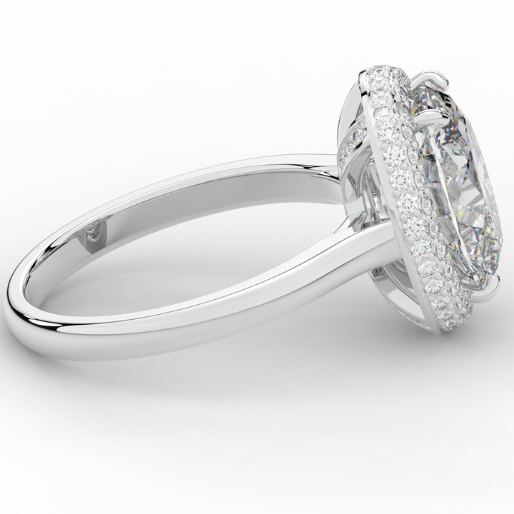 4.40CT.TW OVAL LAB DIAMOND HALO ENGAGEMENT RING - Nazarelle