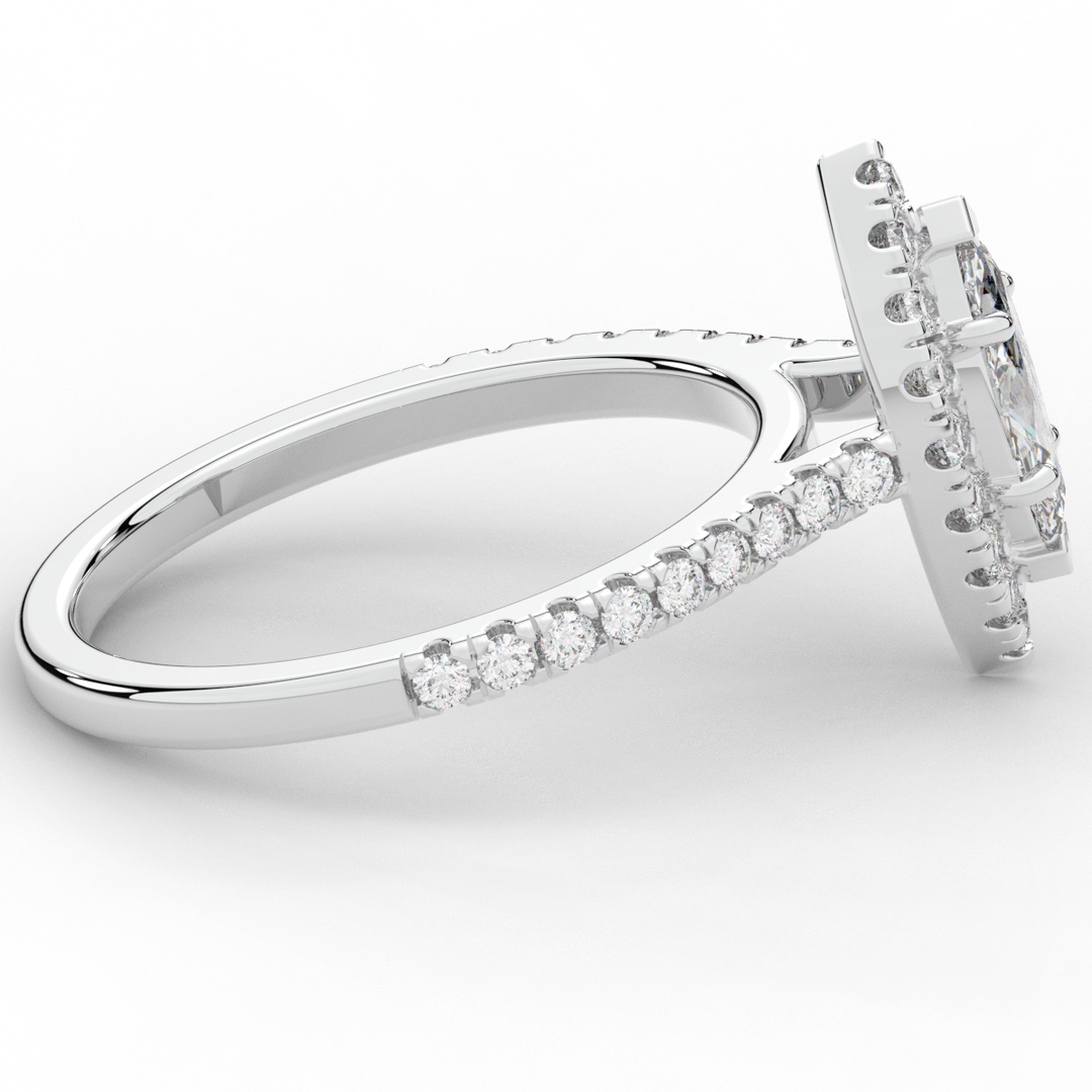 0.80CT.TW MARQUISE LAB DIAMOND HALO ENGAGEMENT RING - Nazarelle
