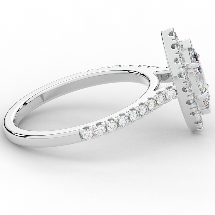 0.80CT.TW MARQUISE LAB DIAMOND HALO ENGAGEMENT RING - Nazarelle