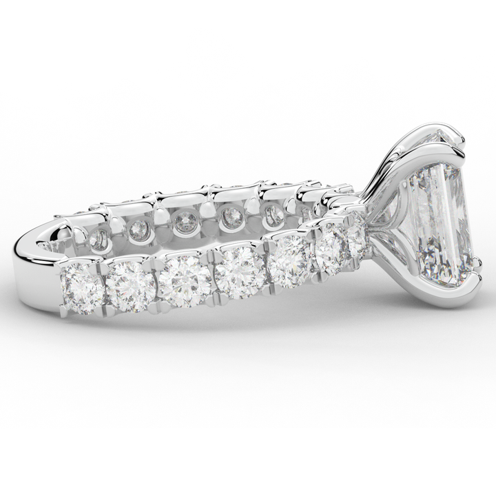 4.35CT.TW EMERALD CUT LAB DIAMOND ENGAGEMENT RING - Nazarelle