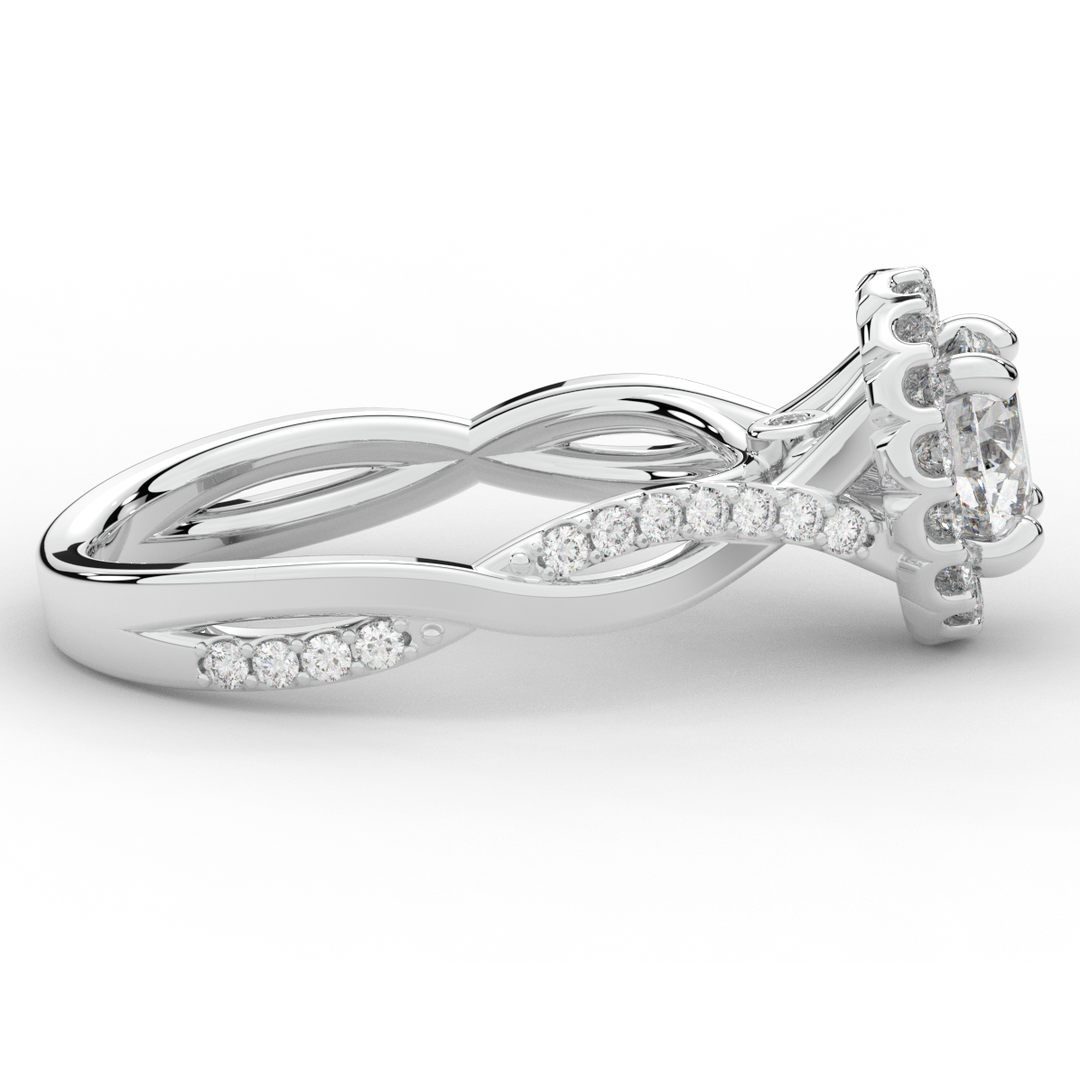 1.30CT.TW ROUND LAB DIAMOND ENGAGEMENT RING - Nazarelle