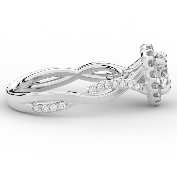 1.30CT.TW ROUND LAB DIAMOND ENGAGEMENT RING - Nazarelle