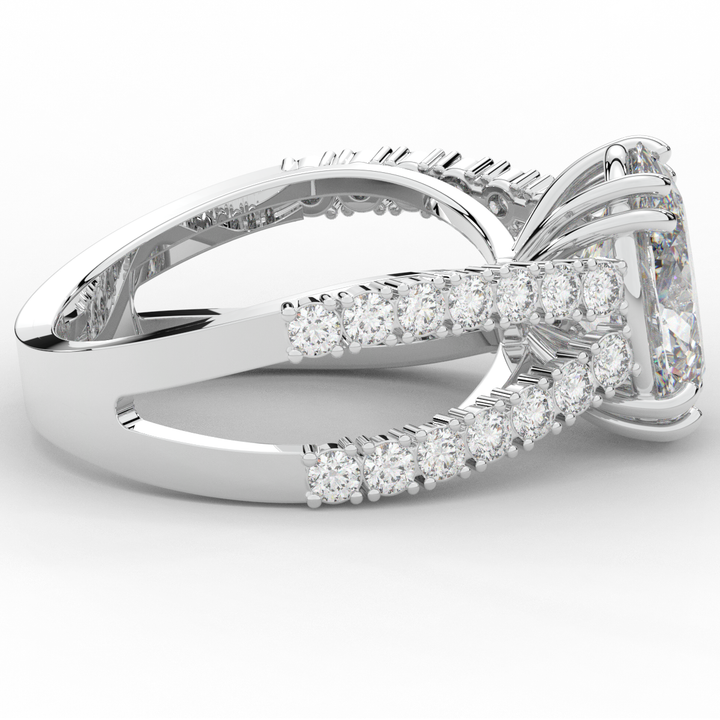 3.75CT.TW OVAL LAB DIAMOND SPLIT BAND ENGAGEMENT RING - Nazarelle