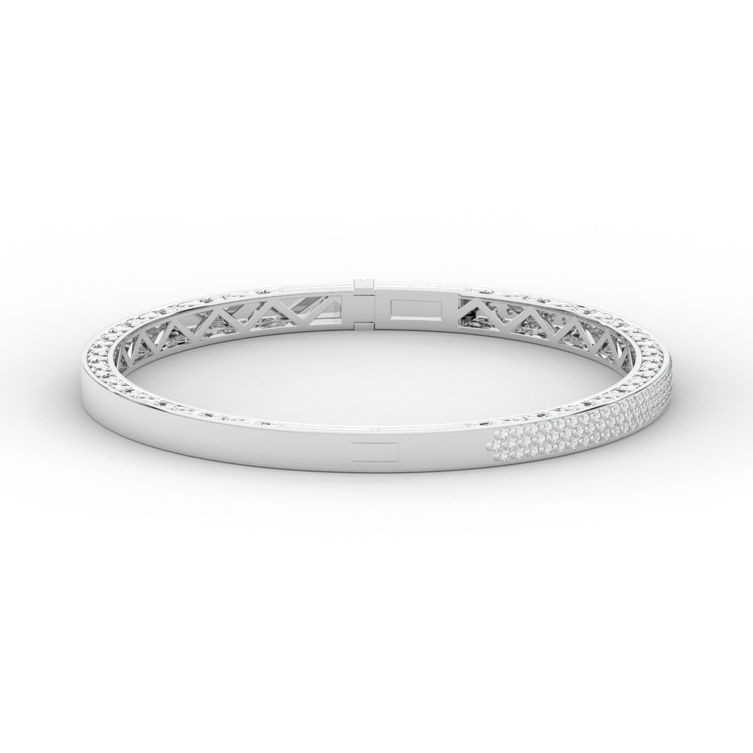 0.75CT.TW 3 ROW ROUND LAB DIAMOND  BANGLE - Nazarelle