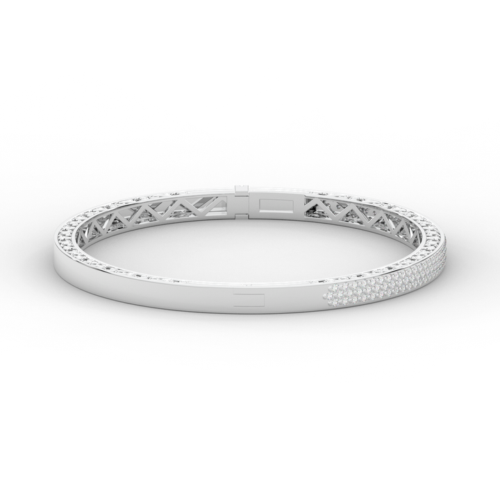 0.75CT.TW 3 ROW ROUND LAB DIAMOND  BANGLE - Nazarelle