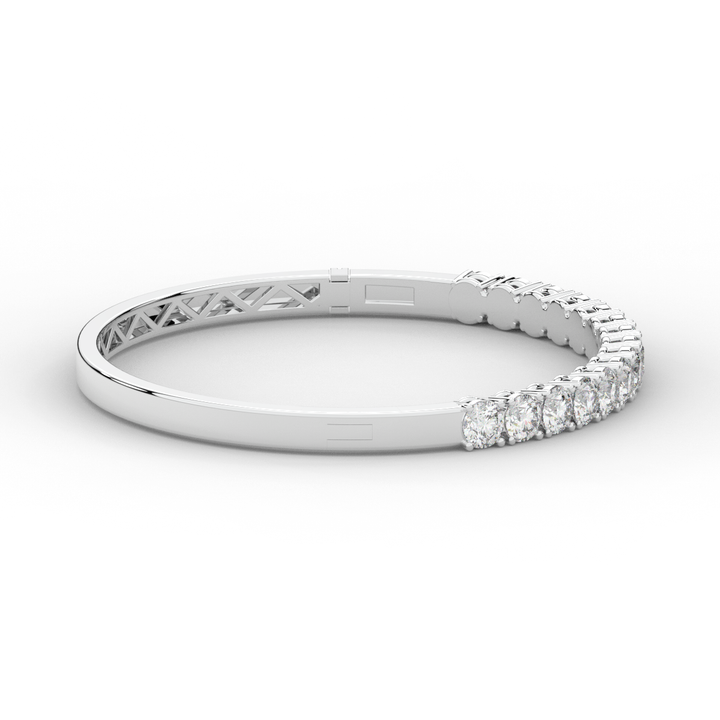 4.70CT.TW ROUND LAB DIAMOND BANGLE - Nazarelle