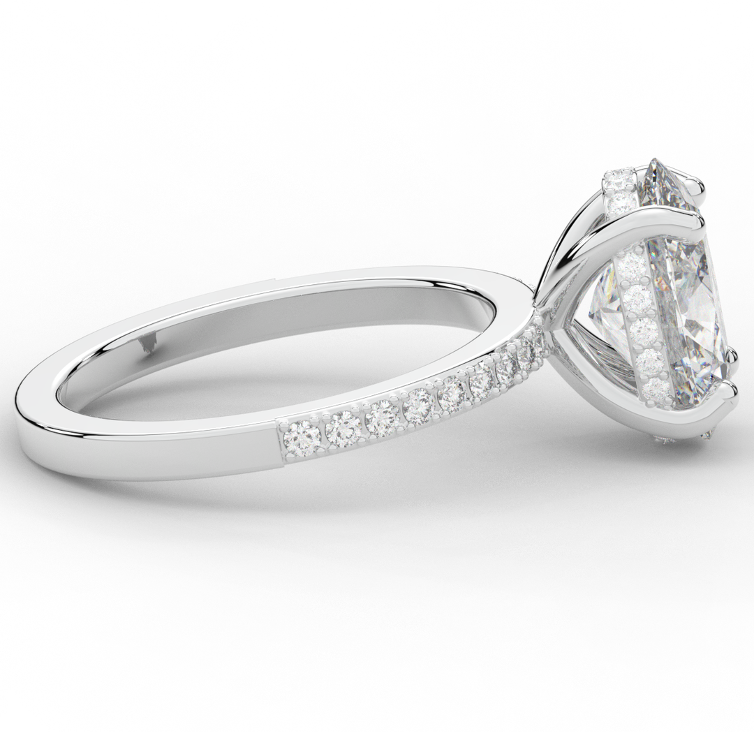 2.70CT.TW OVAL LAB DIAMOND SOLITAIRE ENGAGEMENT RING - Nazarelle