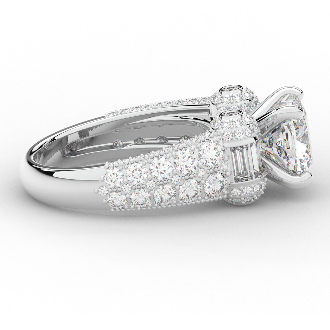 4.75CT.TW CUSHION LAB DIAMOND ENGAGEMENT RING - Nazarelle