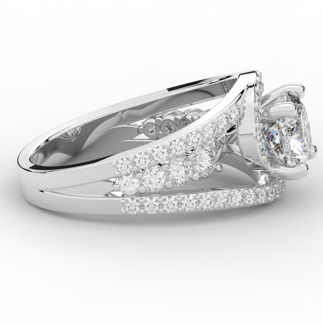 3.30CT.TW CUSHION LAB DIAMOND ENGAGEMENT RING - Nazarelle