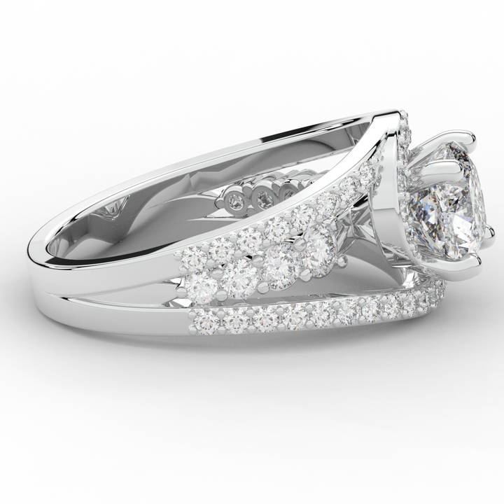 3.30CT.TW CUSHION LAB DIAMOND ENGAGEMENT RING - Nazarelle