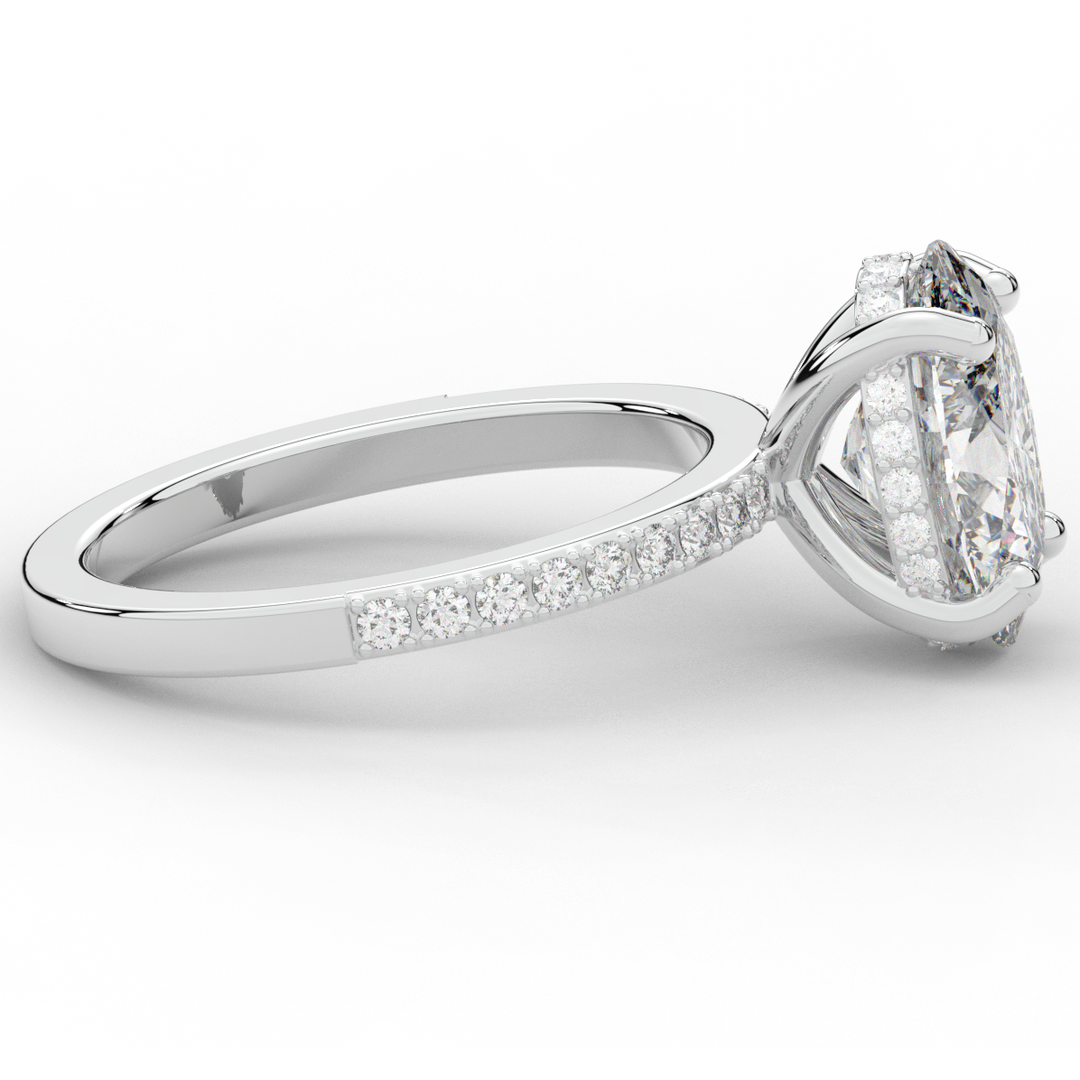 2.70CT.TW OVAL LAB DIAMOND SOLITAIRE ENGAGEMENT RING - Nazarelle