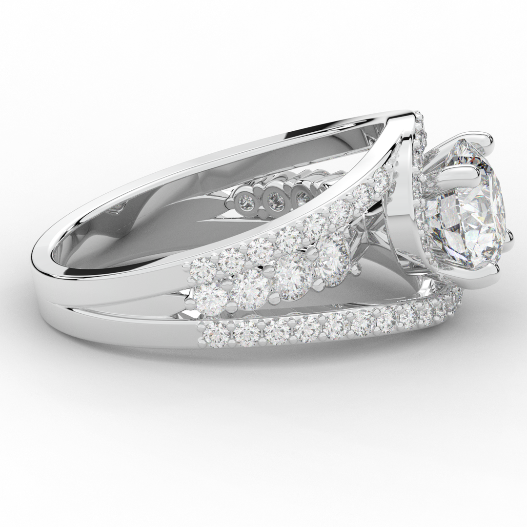 3.30CT.TW ROUND LAB DIAMOND ENGAGEMENT RING - Nazarelle