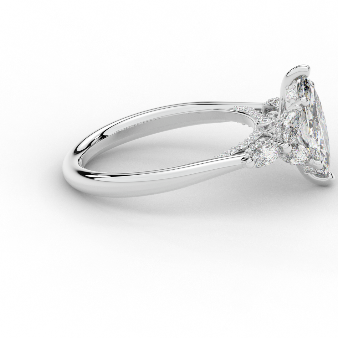 1.50CT.TW MARQUISE LAB DIAMOND ENGAGEMENT RING - Nazarelle