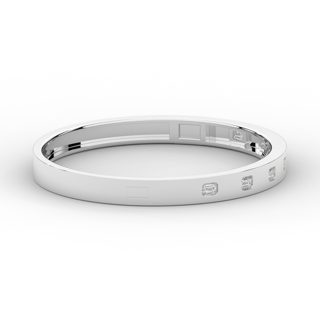 1.25CT.TW ROUND LAB DIAMOND BEZEL SET BANGLE - Nazarelle