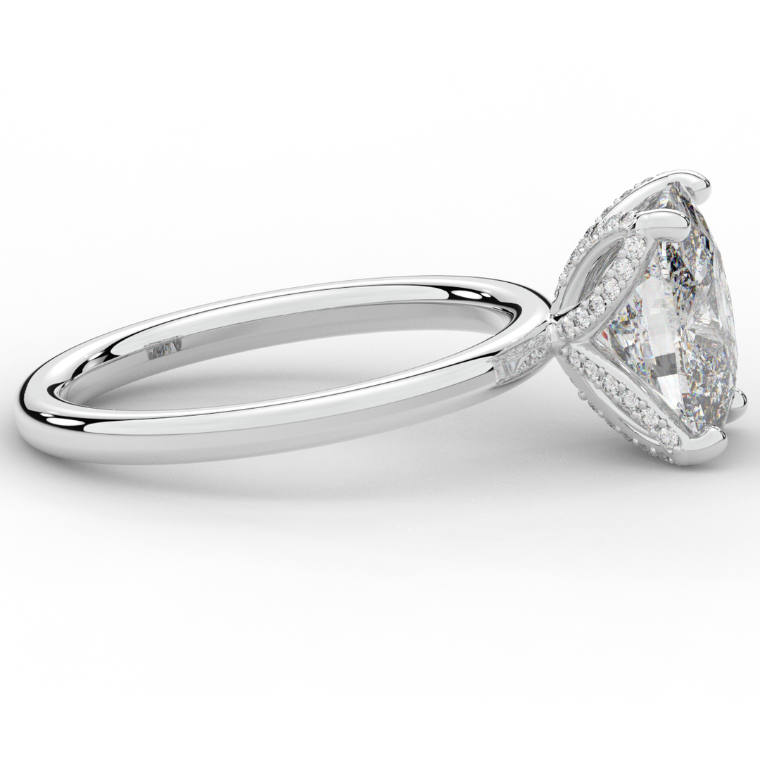3.10CT.TW CUSHION LAB DIAMOND ENGAGEMENT RING - Nazarelle