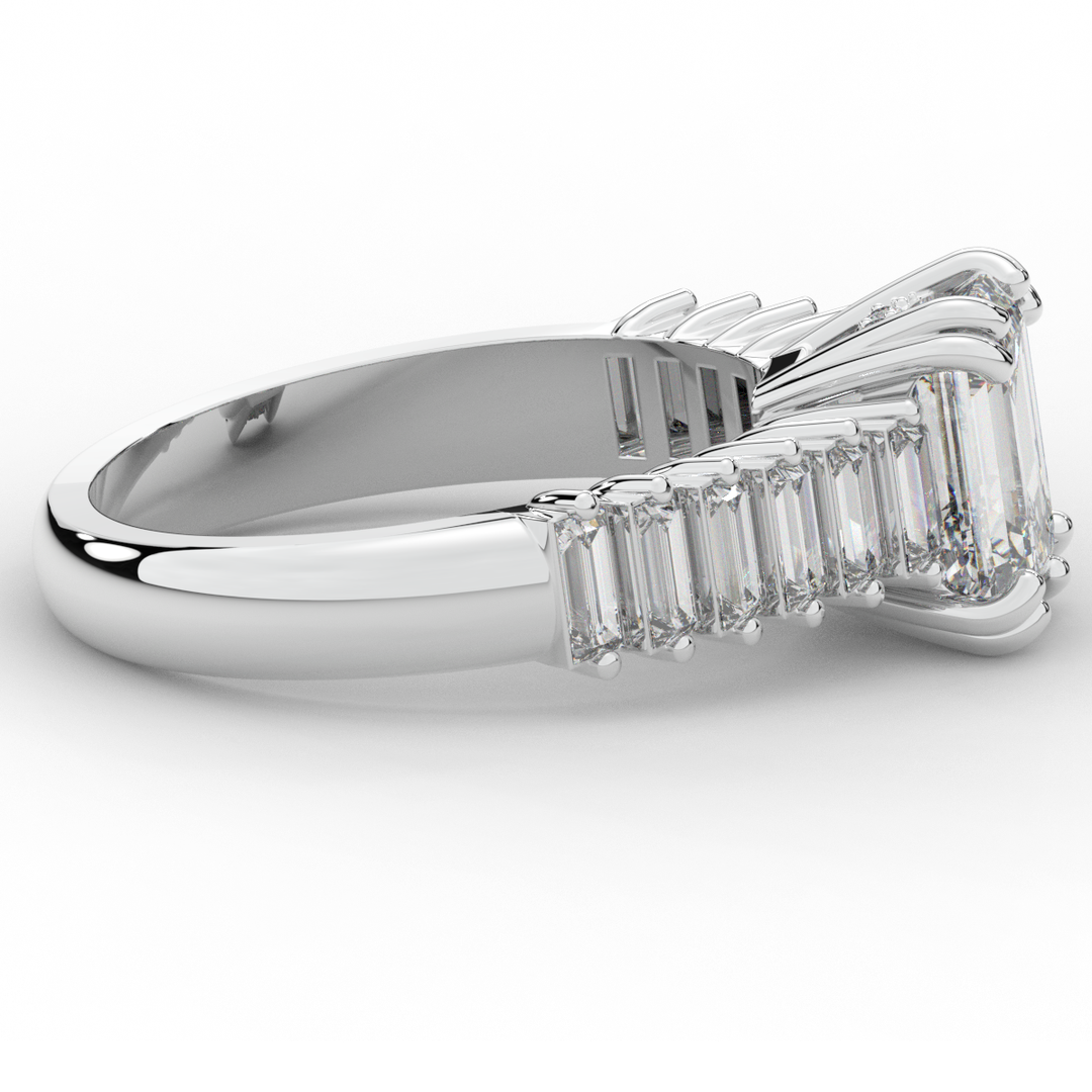 2.60CT.TW EMERALD CUT LAB DIAMOND ENGAGEMENT RING - Nazarelle