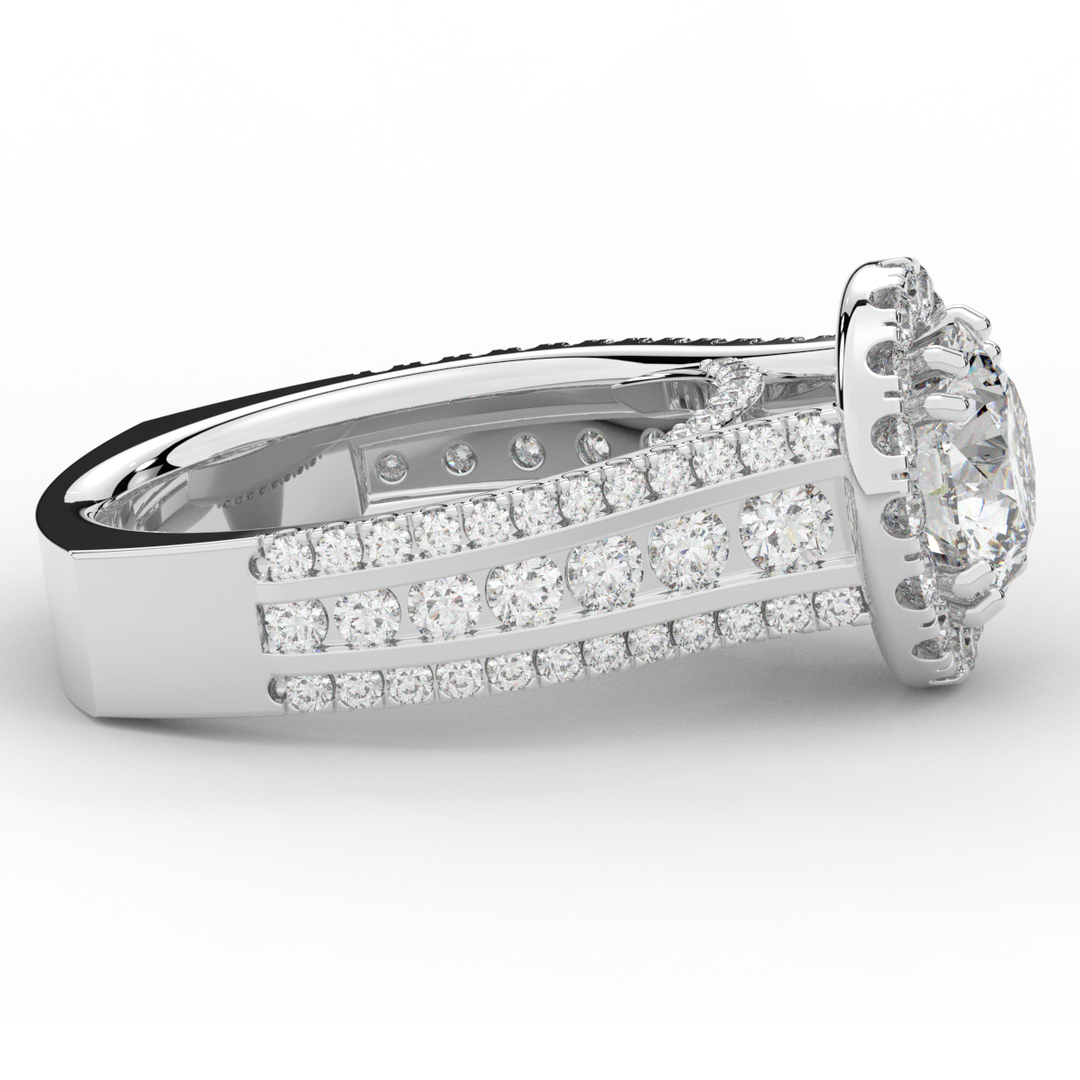 2.90CT.TW ROUND LAB DIAMOND HALO ENGAGEMENT RING - Nazarelle