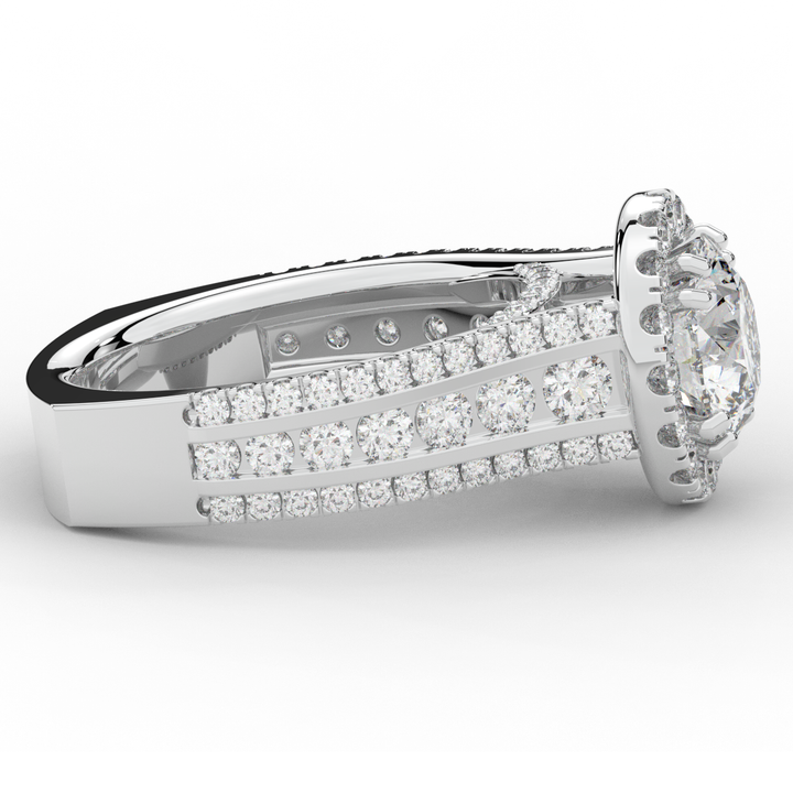 2.90CT.TW ROUND LAB DIAMOND HALO ENGAGEMENT RING - Nazarelle