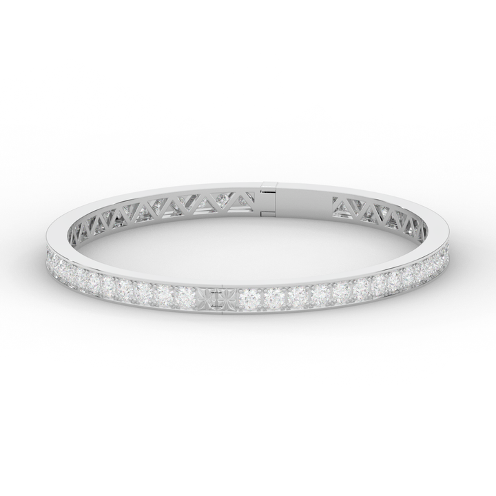 5.10CT.TW ROUND LAB DIAMOND BANGLE - Nazarelle