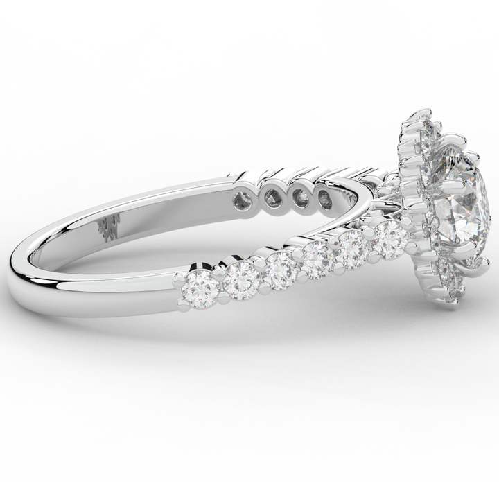 1.60CT.TW ROUND LAB DIAMOND HALO ENGAGEMENT RING - Nazarelle