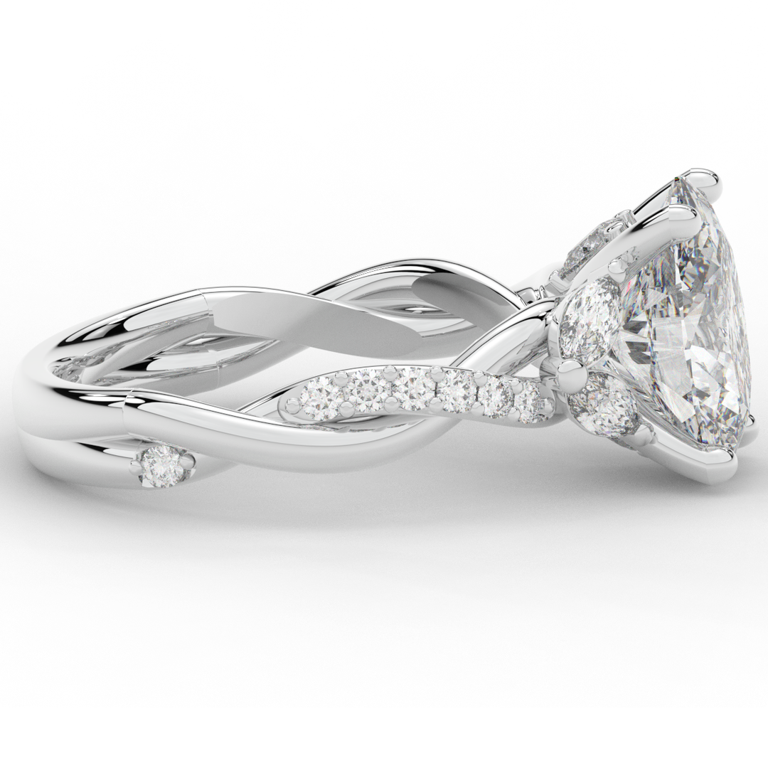 2.40CT.TW OVAL LAB DIAMOND TWIST ENGAGEMENT RING - Nazarelle