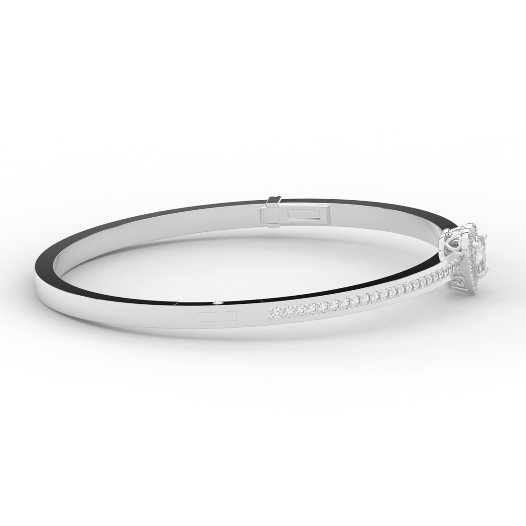 1.65CT.TW HEART AND ROUND LAB DIAMOND  BANGLE - Nazarelle