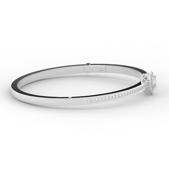 1.65CT.TW HEART AND ROUND LAB DIAMOND  BANGLE - Nazarelle