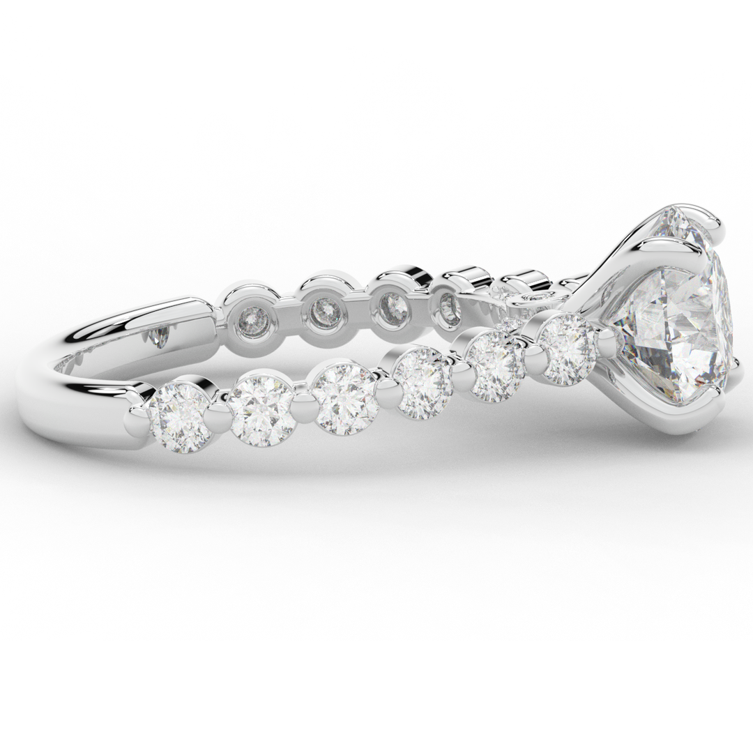3.90CT.TW ROUND LAB DIAMOND ENGAGEMENT RING - Nazarelle