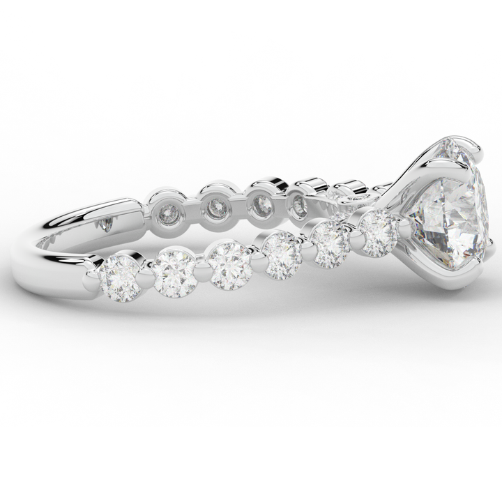 3.90CT.TW ROUND LAB DIAMOND ENGAGEMENT RING - Nazarelle