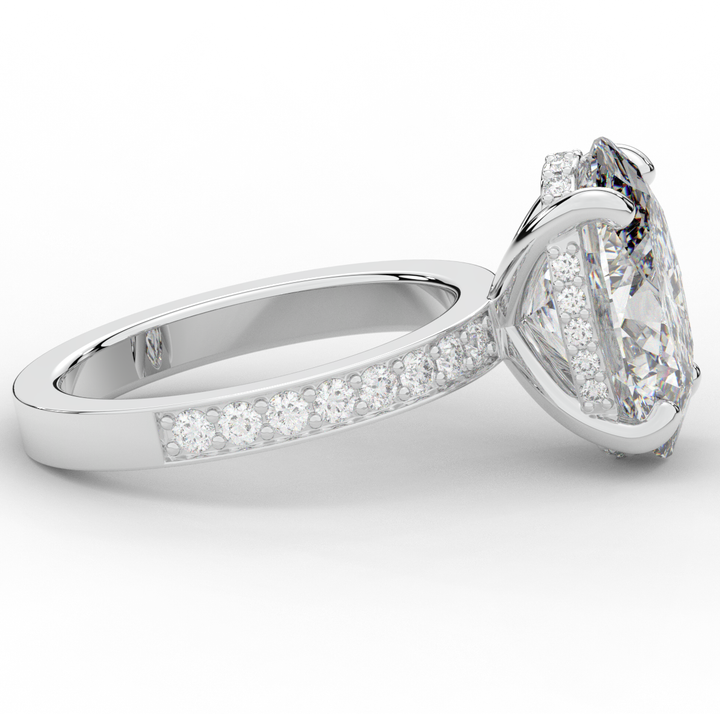 4.30CT.TW OVAL LAB DIAMOND BAND ENGAGEMENT RING - Nazarelle