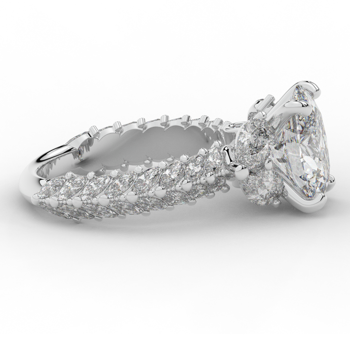 5.25CT.TW OVAL LAB DIAMOND HALO ENGAGEMENT RING - Nazarelle