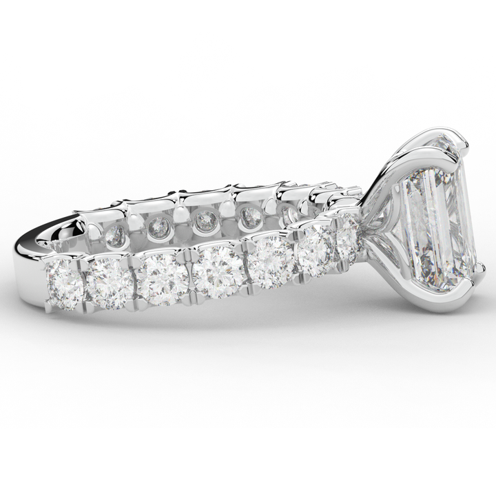 4.35CT.TW EMERALD CUT LAB DIAMOND ENGAGEMENT RING - Nazarelle