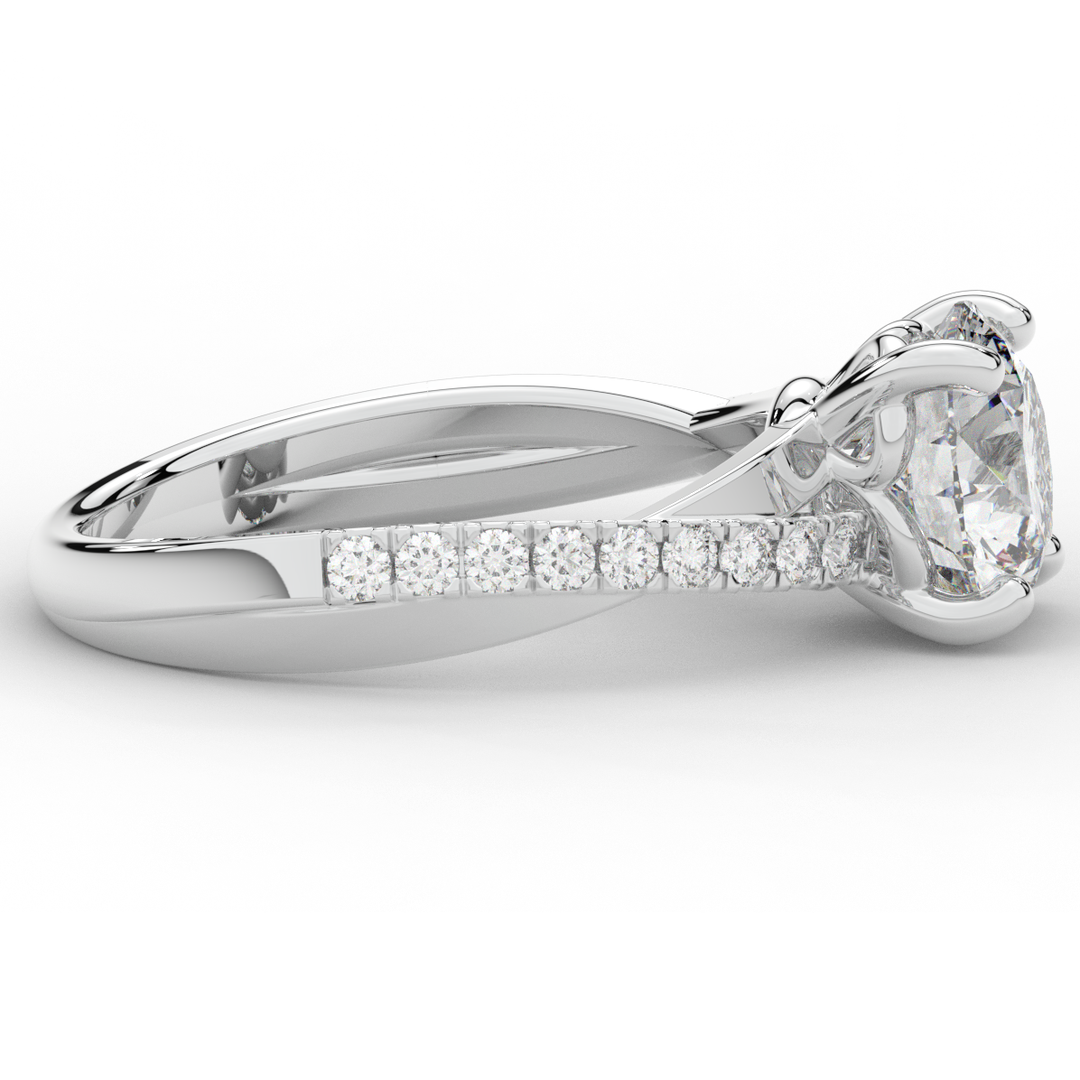 2.20CT.TW ROUND LAB DIAMOND TWISTBAND ENGAGEMENT RING - Nazarelle