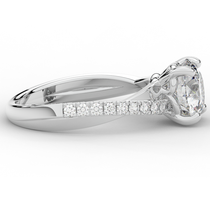 2.20CT.TW ROUND LAB DIAMOND TWISTBAND ENGAGEMENT RING - Nazarelle